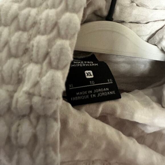 Nike Women’s Pro Hyperwarm Mock Neck Pullover White And Tan - Picture 4 of 6